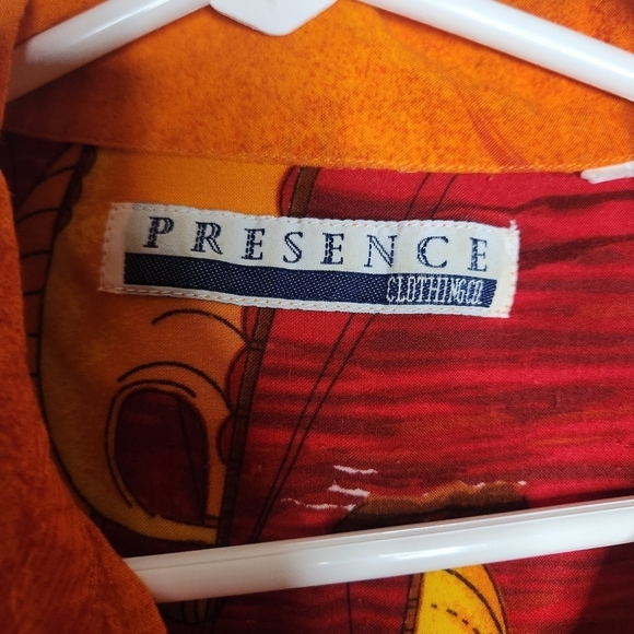 Vintage Presence Sailboat Graphic Button Up Shortsleeved Size Large - Picture 6 of 6